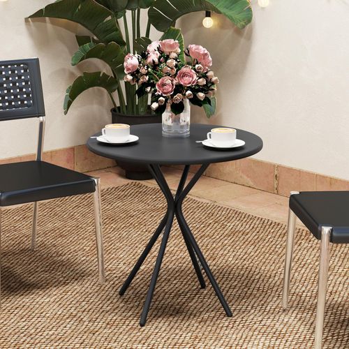 Table De Jardin Ronde Dia. 60 Cm Piètement Design Acier Noir