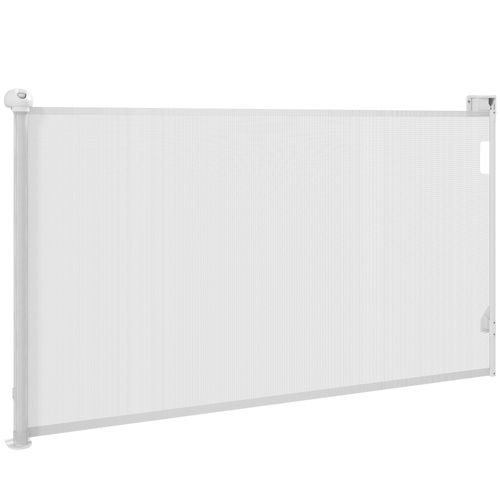 Barrière De Sécurité Chien Rétractable 0-144 Cm H.87 Cm Verrouillage Auto Alu Pvc