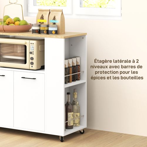 Desserte De Cuisine Multi-rangement Bicolore