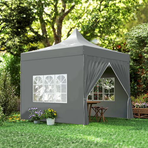 Tonnelle Barnum Pop-up 3 X 3 M 3 Fenêtres Sac Transport Gris