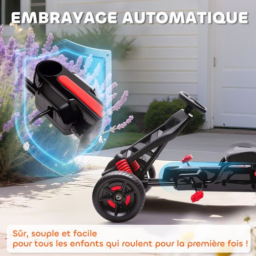 Kart à Pédales Enfant Go Kart Carter Chaine Fermé Dossier Haut