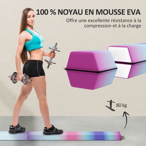 Poutre Gymnastique Pliable 236 Cm Revêtement Pvc Multicolore