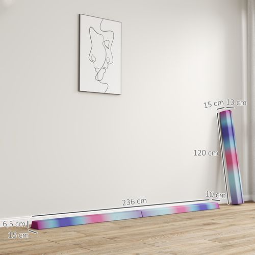 Poutre Gymnastique Pliable 236 Cm Revêtement Pvc Multicolore
