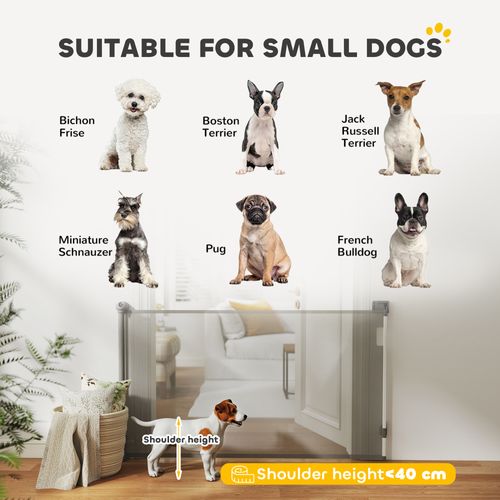 Barrière De Sécurité Chien Rétractable 0-144 Cm H.87 Cm Verrouillage Auto Alu Pvc