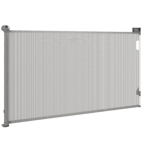 Barrière De Sécurité Chien Rétractable 0-144 Cm H.87 Cm Verrouillage Auto Alu Pvc