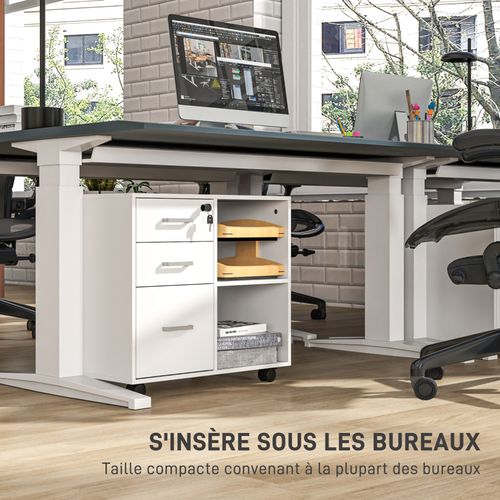 Meuble Imprimante Mobile Caisson De Bureau Blanc