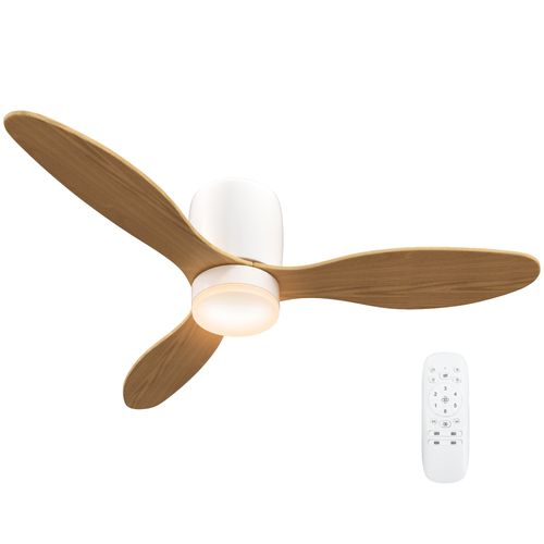 Ventilateur Plafond LED Réversible 50w Dia.115 Cm Effet Bois