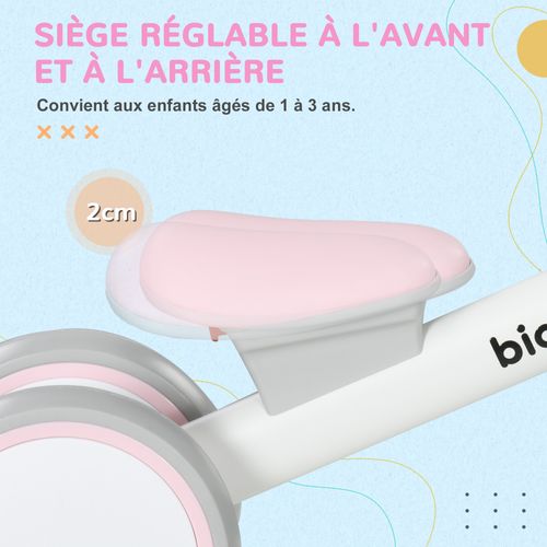 Draisienne Enfant 4 Roues Évolutive - Porteur - Selle Réglable, Guidon Ergonomique