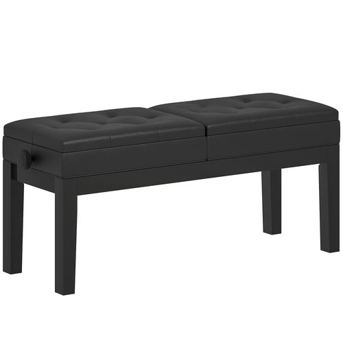 Banc Tabouret De Piano Réglable En Hauteur - Rangement - Noir