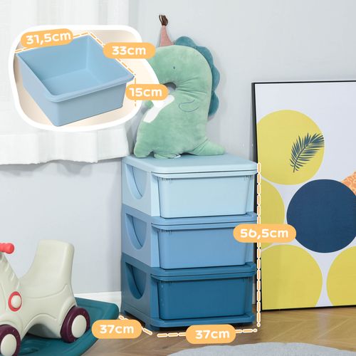 Organisateur De Jouets Enfant 3 Tiroirs Pp