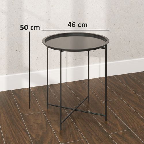 Table D'appoint De Jardin Pliable - Dia. 46 X 50h Cm - Acier Époxy