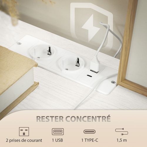 Commode Design Effet Bouclette 8 Tiroirs Non Tissés Niche Doré Blanc