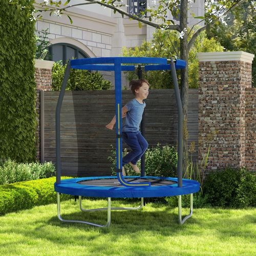 Trampoline De Jardin Enfant Complet D. 183 Cm Acier Bleu