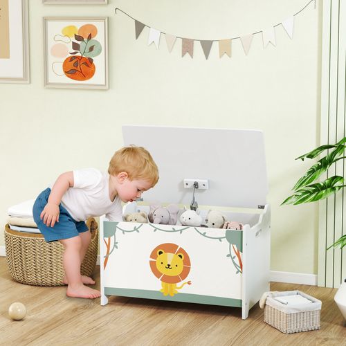 Coffre à Jouets Dim. 60l X 37l X 39h Cm Vérin Pneumatique Vert