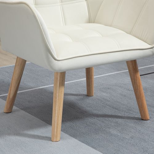 Fauteuil Salon Design Scandinave Enveloppant Bois Velours Effet Capitonné