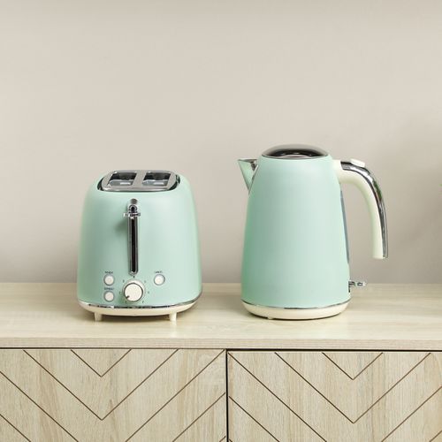Ensemble Bouilloire Et Grille-pain Vintage Vert D'eau