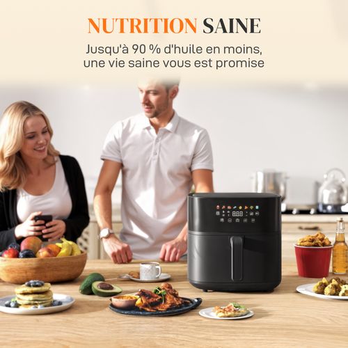 Friteuse à Air Sans Huile Air Fryer 1700w 8l Multifonction Noir