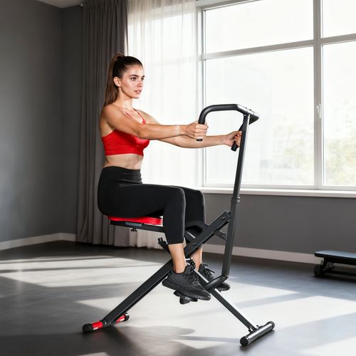 Machine à Adominaux Fitness Pliable Réglable Rouge Noir