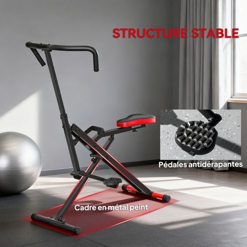 Machine à Adominaux Fitness Pliable Réglable Rouge Noir