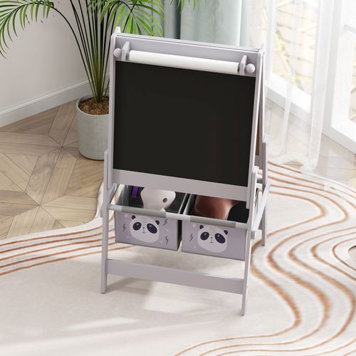 Tableau Blanc, Tableau à Craie, Rouleau Papier 3 En 1 Avec Rangements