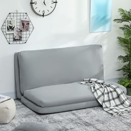 Fauteuil Paresseux Chauffeuse Tissu Toucher Lin Gris Clair