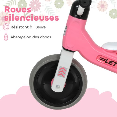 Draisienne 3 Roues Enfant 12-36 Mois Pneu Eva Silencieux Grande Selle