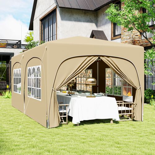 Tonnelle Barnum Pop Up Automatique 3x6 M Réglable Avec Accessoires