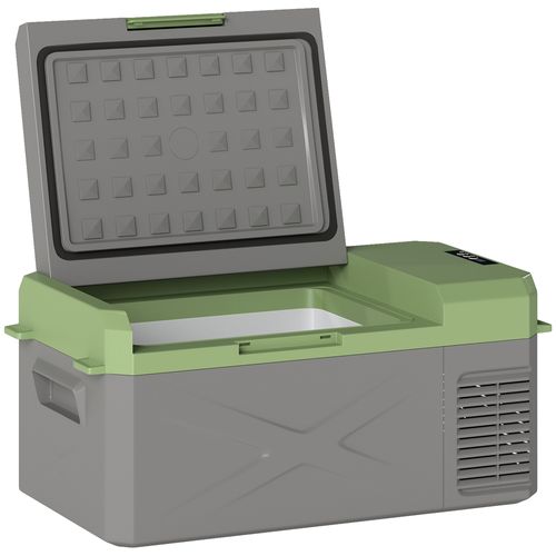 Glacière Électrique Voiture à Compression 16,3l 12/24v 60w Max Gris Vert