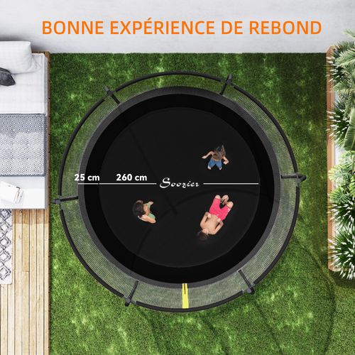 Trampoline De Jardin Complet D.305 Cm Acier Noir