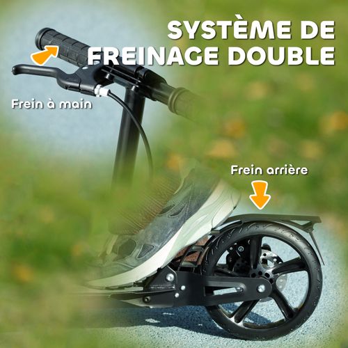 Trottinette Pliable Enfant Guidon Réglable Freins Suspensions Av/ar Béquille Noir