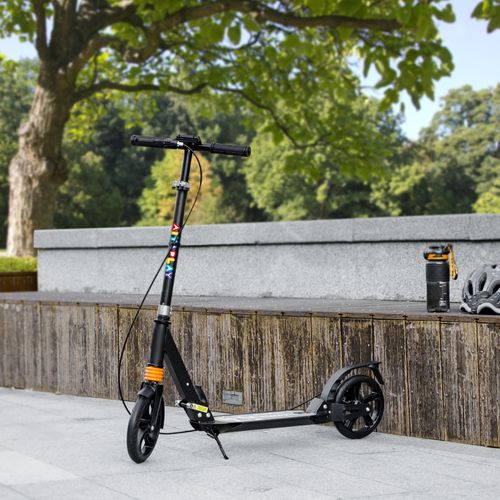 Trottinette Pliable Enfant Guidon Réglable Freins Suspensions Av/ar Béquille Noir