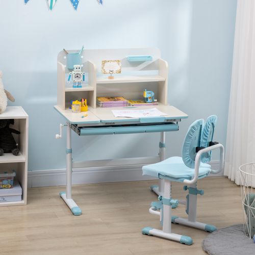 Ensemble Bureau Chaise Enfant Réglable Nombreux Rangements
