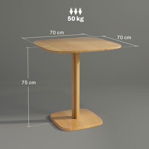 Table à Manger Design Finition Biseautée 4 Personnes Bois Hévéa