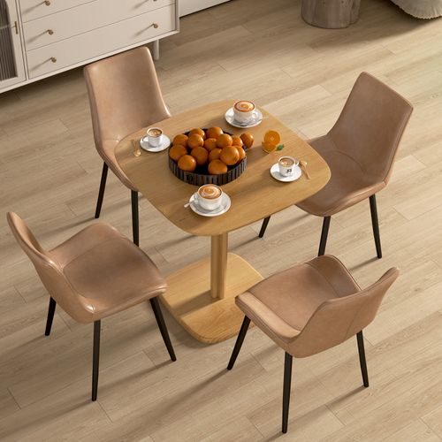 Table à Manger Design Finition Biseautée 4 Personnes Bois Hévéa