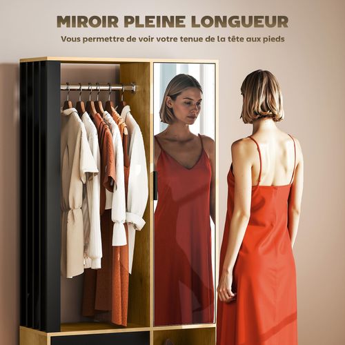 Armoire De Chambre Penderie Dressing Miroir Design Multi-rangement