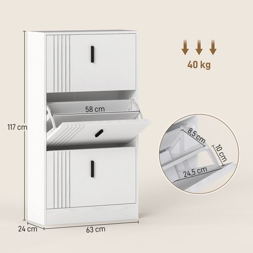 Meuble à Chaussures Design Urban Craft 3 Portes Abattantes 3 Étagères