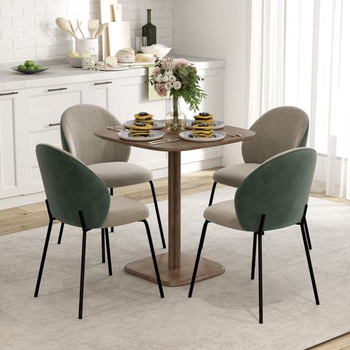 Table à Manger Design Finition Biseautée 4 Personnes Bois Hévéa