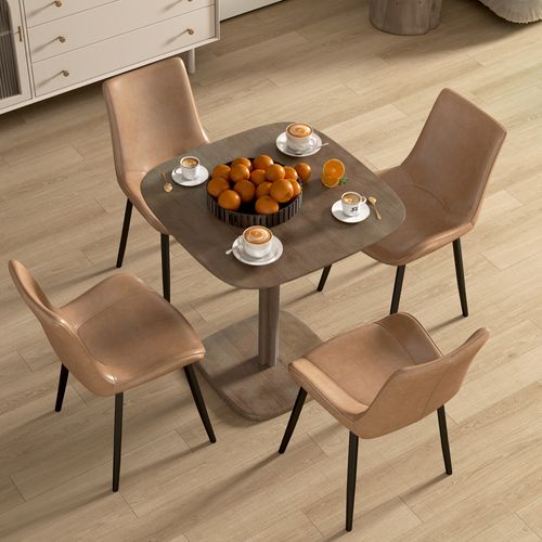 Table à Manger Design Finition Biseautée 4 Personnes Bois Hévéa