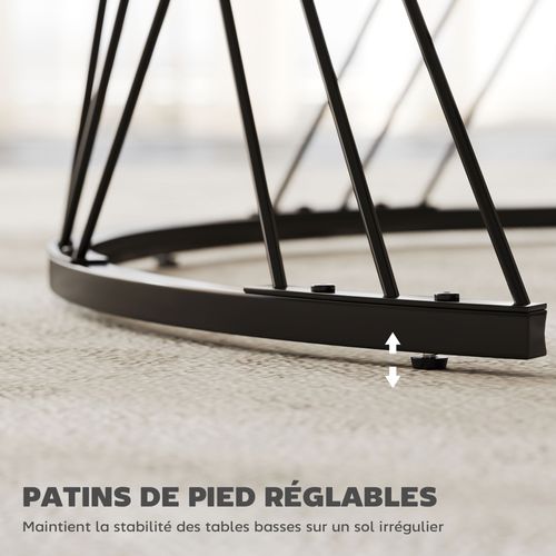 Lot De 2 Tables Basses Gigognes Rondes Effet Marbre