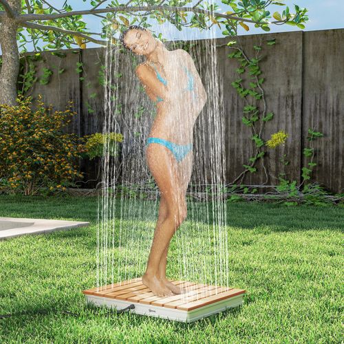Douche De Jardin Inversée Portable Dim. 70 X 55 Cm Réglable Max. 4 M