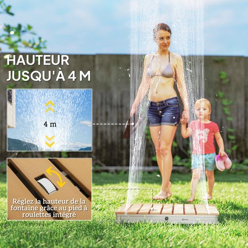 Douche De Jardin Inversée Portable Dim. 70 X 55 Cm Réglable Max. 4 M