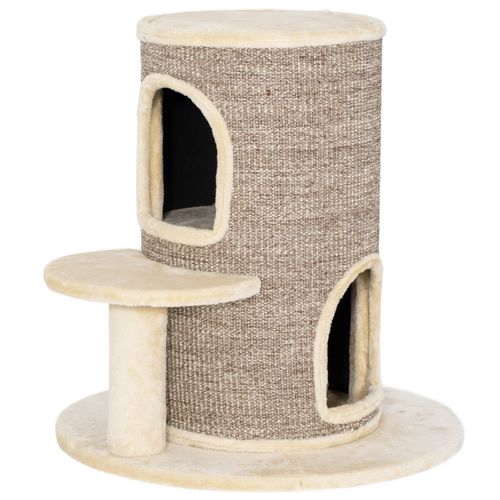 Arbre à Chat Cylindrique - Tour à Griffer Pour Chat H.61cm - Beige