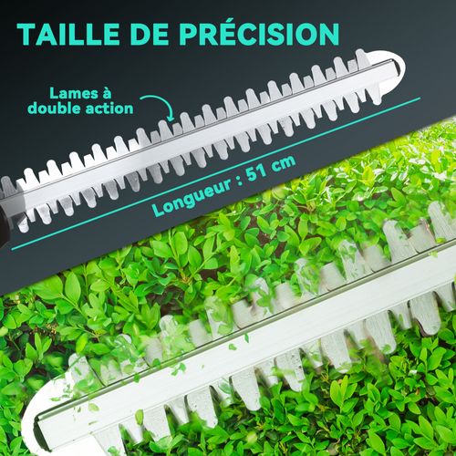 Taille-haies Sans Fil 18v 2 Batteries 3 Ah Lame 51 Cm - Kit Complet Bleu