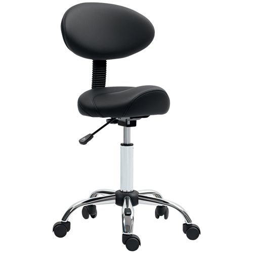 Tabouret De Massage Ergonomique Dossier Enveloppant Réglable Noir