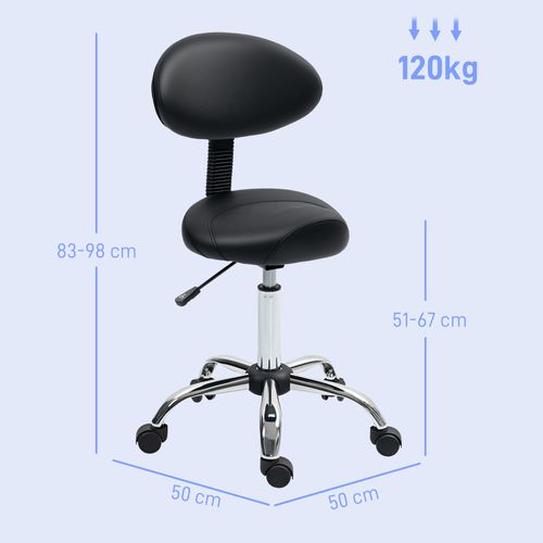 Tabouret De Massage Ergonomique Dossier Enveloppant Réglable Noir