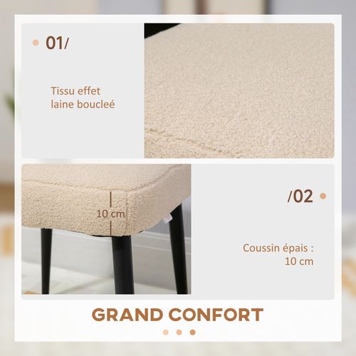 Tabouret Repose-pieds Design Bouclette Beige