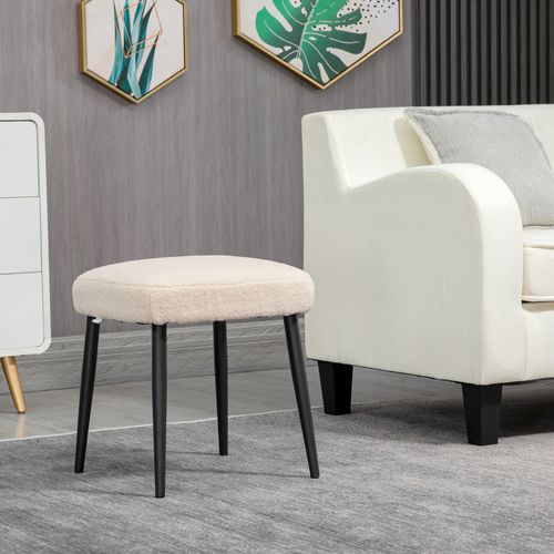 Tabouret Repose-pieds Design Bouclette Beige