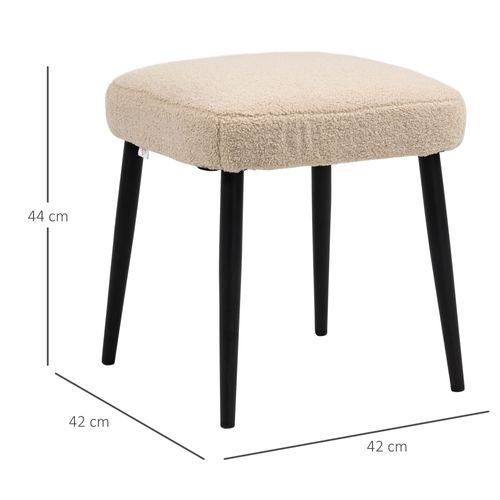 Tabouret Repose-pieds Design Bouclette Beige