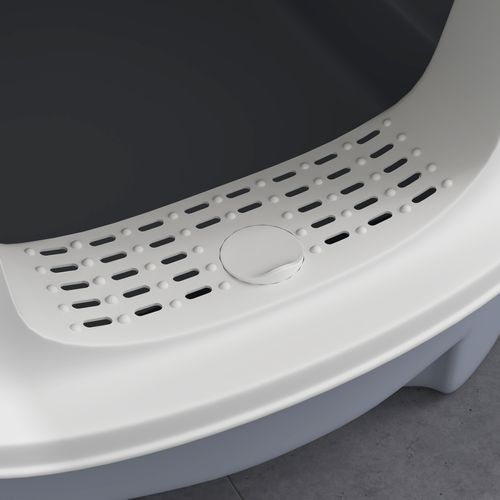 Maison De Toilette Chat - Nombreux Accessoires Équipements - Blanc Gris