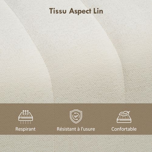 Bout De Lit Banquette Design Courbes Arrondies Matelassées Toucher Lin Crème